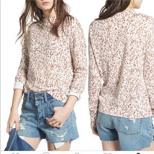 Treasure & Bond Leopard Mock Neck Sweater